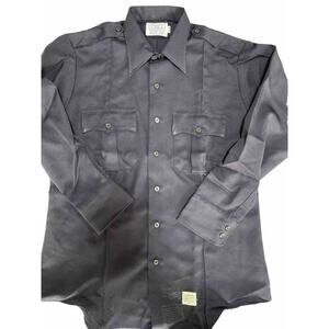 Conqueror 1776 Shirt Mens 16 Black Union Made USA Work Military Vintage